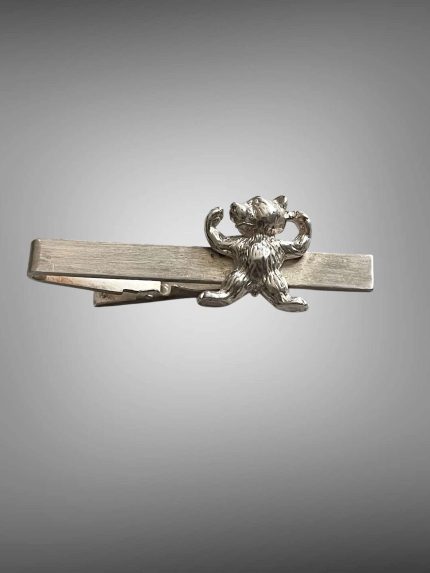 Clemă/Ac cravată din argint, ornat cu Ursuleț - model haios