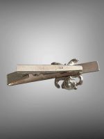 Clemă/Ac cravată din argint, ornat cu Ursuleț - model haios - imagine 4