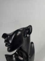 Cercei din argint decorat cu cristal transparent