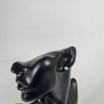 Cercei din argint, decorat cu cristal transparent, în formă de stea