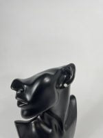 Cercei din argint, decorat cu cristal transparent, în formă de stea