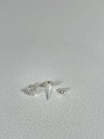 Cercei din argint, decorat cu cristal transparent, în formă de stea - imagine 3