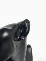 Cercei din argint decorat cu cristal violet, în formă de steluță - imagine 2