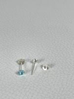 Cercei din argint decorat cu cristal albastru - imagine 3