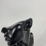 Cercei din argint în formă de stea decorat cu cristal orange