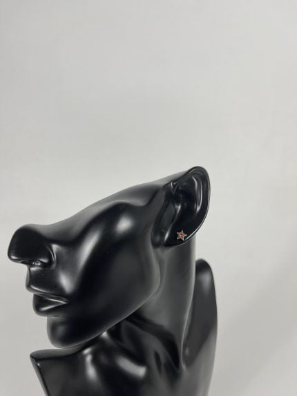 Cercei din argint în formă de stea decorat cu cristal orange