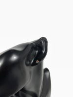 Cercei din argint în formă de stea decorat cu cristal orange - imagine 3