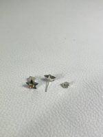 Cercei din argint în formă de stea decorat cu cristal Verde-Boreal - imagine 3