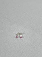 Cercei din argint decorat cu cristal Roz - imagine 3