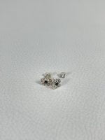 Cercei din argint în formă de floare decorat cu cristal Negru - imagine 3