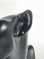 Cercei din argint, decorat cu cristal verde ascuțit - imagine 2