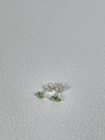 Cercei din argint, decorat cu cristal verde ascuțit - imagine 3