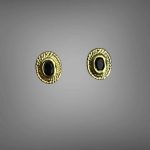 Cercei placat cu aur si Spinel Negru