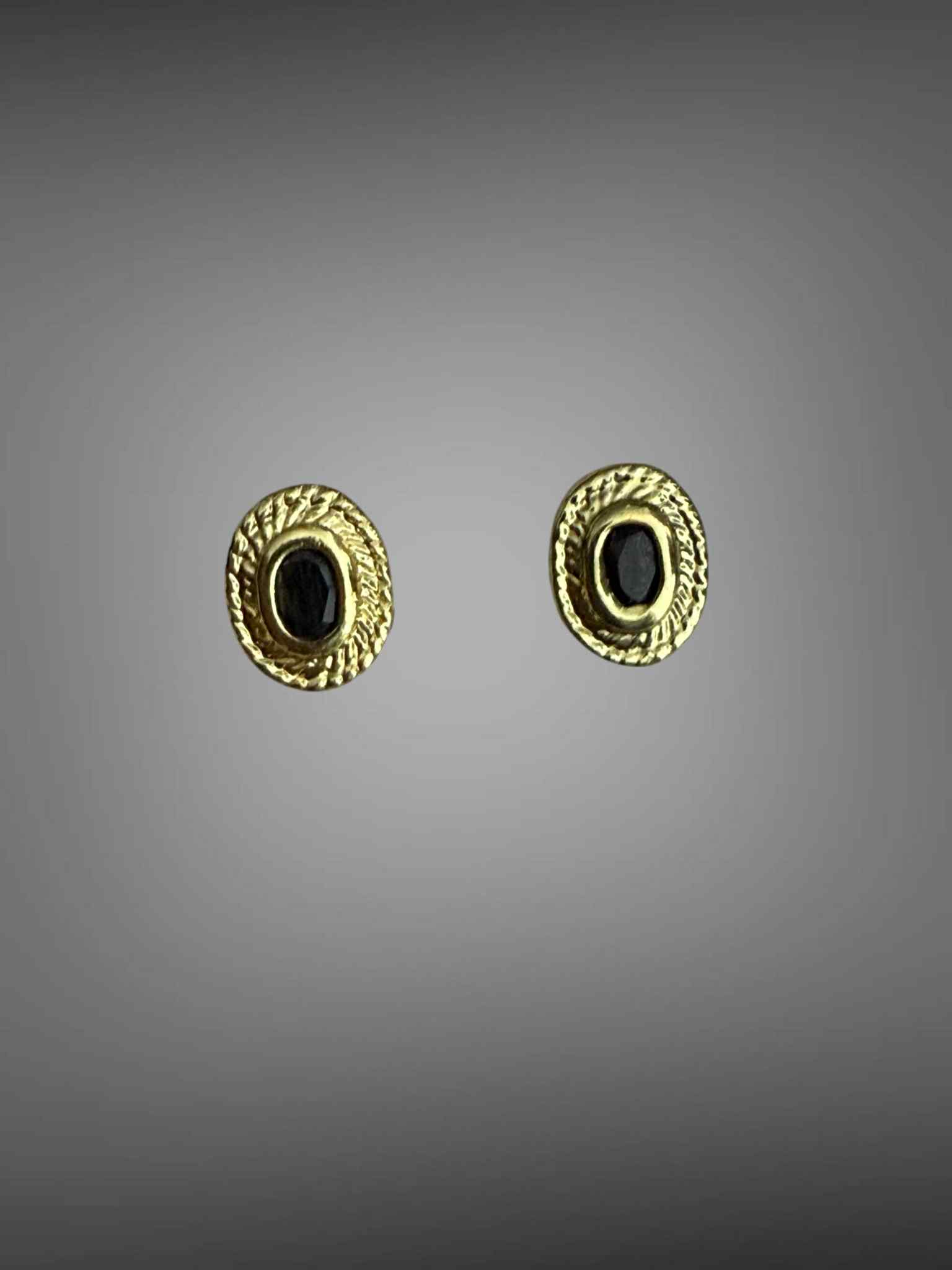 1 Cercei placat cu aur si Spinel Negru - imagine 1