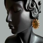 Cercei placat cu aur -decorat cu Paua