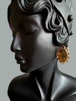 Cercei placat cu aur -decorat cu Paua