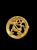 Brosa din metal aurit SAGETATOR - imagine 2