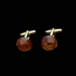 Butoni Argint cu CHIHLIMBAR