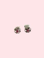 Cercei Mici Argint Cristal Roz - imagine 2