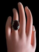 Inel Argint  cu Cuart Fumuriu 17 mm