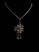 Medalion Argint cu Carneol-  perioada Modernista - imagine 3