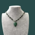 Colier cu Pietre Semipretioase , Argint + Masca Malachit - imagine 2