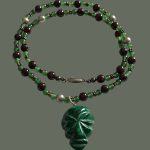 Colier cu Pietre Semipretioase , Argint + Masca Malachit