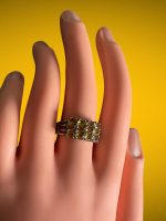 Inel Argint cu Safire Galbene si Diamante - imagine 2