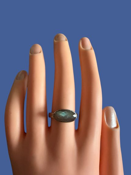 Inel Argint cu Labradorit Fatetat 17.30 mm