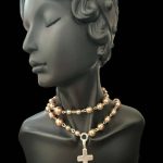 Cruciulita Argint + Lant din Perle 80 cm