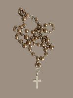 Cruciulita Argint + Lant din Perle 80 cm - imagine 2