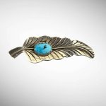 Brosa Argint cu Turcoaz