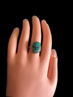 Inel Argint cu Turcoaz 19 mm- Model Clasic - imagine 2