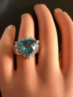 Inel Argint model Impozant- cu Imitatie Topaz - imagine 5