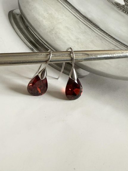 Cercei Argint cu Cristal Rosu