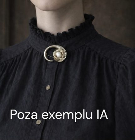 Brosa Argint cu Perla -Modernism