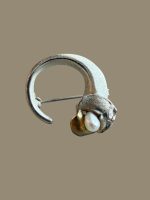 Brosa Argint cu Perla -Modernism - imagine 5