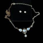 Set Argint cu Piatra lunii Colier + Cercei