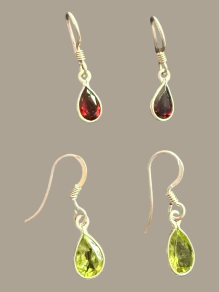 Set Cercei Argint Peridot si Granat