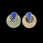 Cercei Mid-Century -Modernism Argint cu Lapis