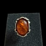 Inel Argint forma mare cu Chihlimbar 19.50 mm