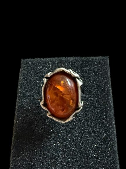 Inel Argint forma mare cu Chihlimbar 19.50 mm