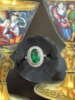 Inel Argint cu Smarald -Imitatie 19,50 mm