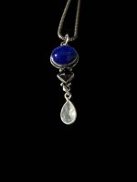 Colier Argint cu Lapis Lazuli, Granat, Piatra Lunii - imagine 2