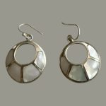 Cercei Argint Rotunzi cu Sidef  4 cm