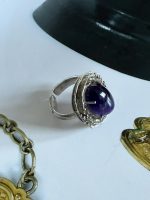 Inel Argint cu Ametist Perioada Modernista - imagine 3