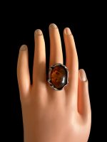 Inel Argint forma mare cu Chihlimbar 19.50 mm - imagine 2