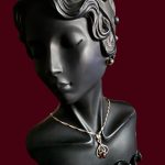 Argint , Granat - Set Lant, Medalion, Cercei