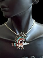 Colier Zuni -Nativ Amerindian din Argint - imagine 2