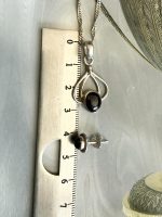 Argint , Granat - Set Lant, Medalion, Cercei - imagine 3